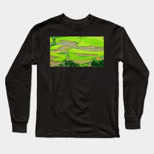 Vue sur les rizières dans le Nord Vietnam Long Sleeve T-Shirt